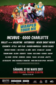 Vans Warped Tour México 2017 - Cartel 2