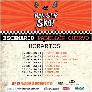 Non stop Ska 2017 - horarios - escenario pabellon cuervo